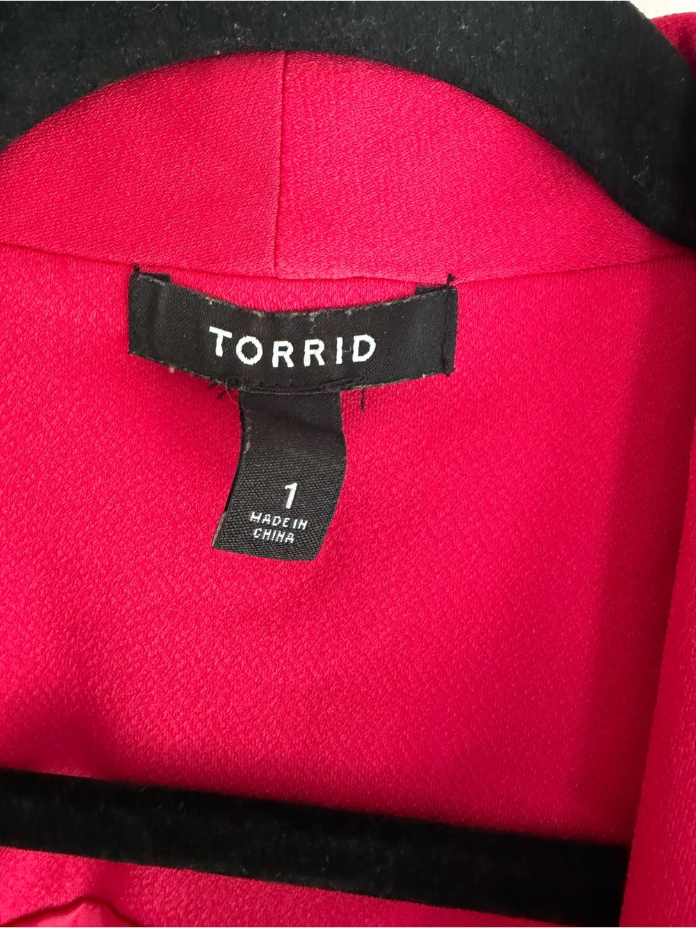 Torrid Hot Pink 3/4 Sleeve Cropped Open Blazer Jacket Size 1 - Picture 4 of 6